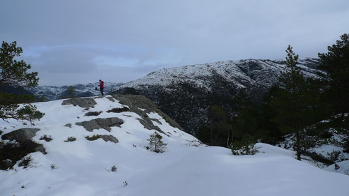 Astrid på toppen av Sørkletten. Høgafjellet i bakgrunnen