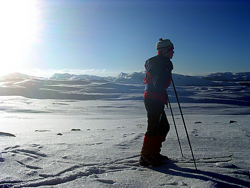 Jeg nyter den flotte dagen på Norefjell.