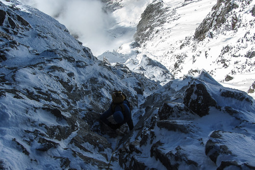 Bratt opp mot Aiguille de Rochefort.