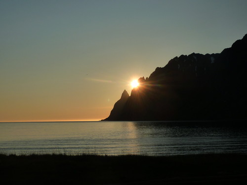 The sun is just about to disappear at Ersfjorden, around 22.30 or 23.00, I really can't remember now