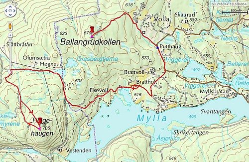 Inntegnet rute