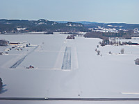 Klar for landing på Jarlsberg flyplass.