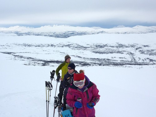 A short snack break - Kristin, Kamila and Ole-Jacob (front to back)