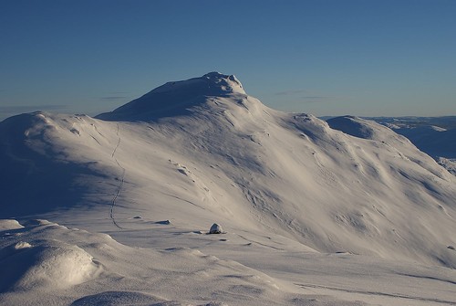 Heimre Fagerdalshøe sett fra ryggen i vest.