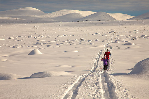 Det var kjempefint vær og snø på Valdresflya.