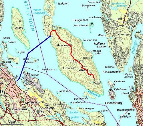 Kart over Håøyaturen.