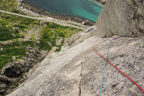 Tredje cruxtaulengde (9. taul) og "The Slanting Corner" er nettopp forsert! :)