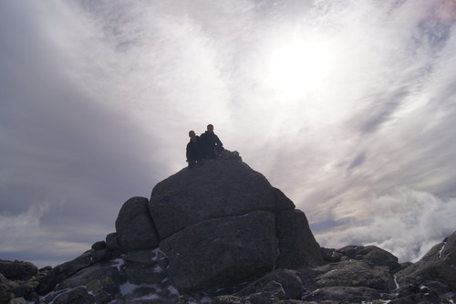 Meg og Eivind på toppen av Rasletind på 2105 moh.