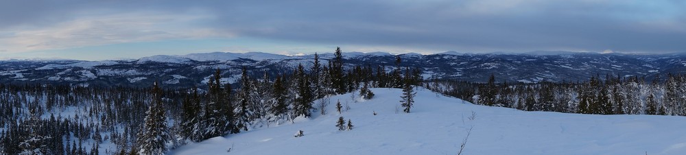 Panorama mot vest fra toppen.