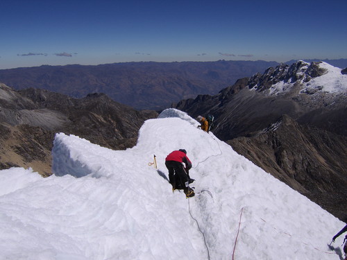 Ishinca summit ridge. Quite heavily corniced.