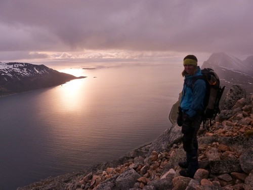 Pretty evening colours on the descent