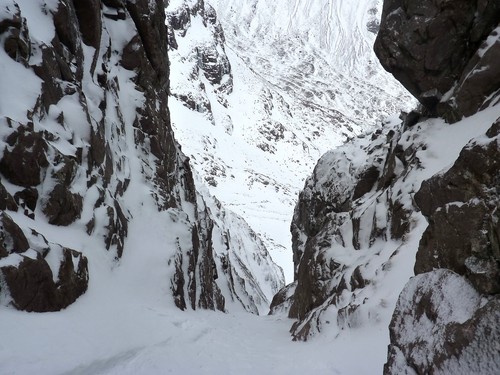 View down the gully