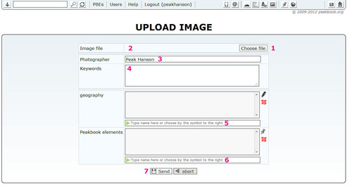 Image of the upload window