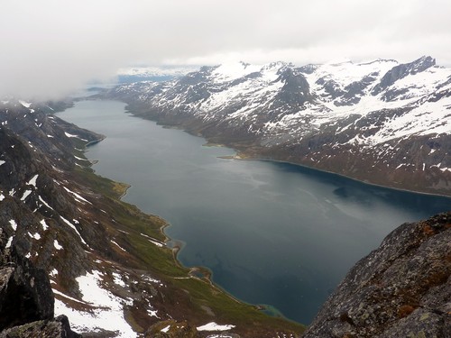 View eastwards along Ersfjord from Skamtinden's summit