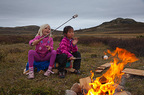 Grille marshmellows var gøy!