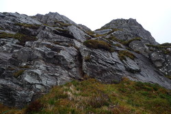 Bløkallen - klyvepunkt fra nord