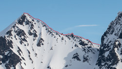 Nordre Smørskredtinden - sørvestryggen