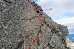 Åbittinden - Klyving mellom S1 og hovedtoppen