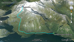 Frudalshesten, vinterrute sør